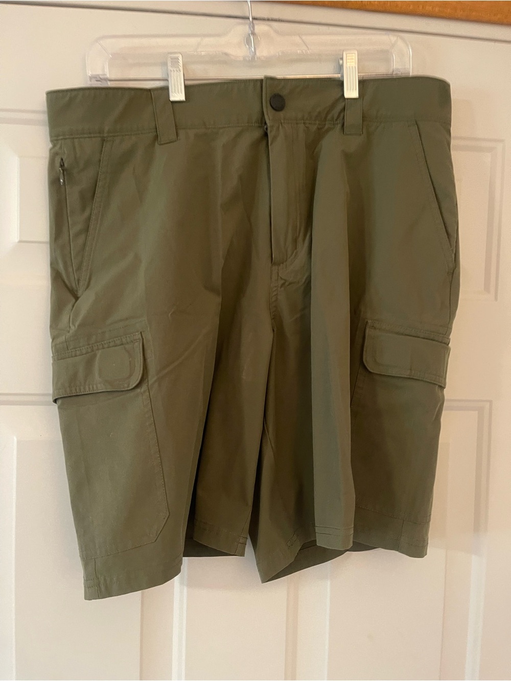 ORVIS Men's Cargo Shorts Size 34 Nylon Spandex Solid Green Inseam 10 Rise 12